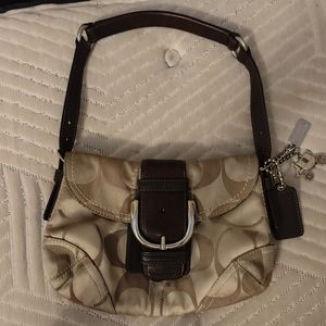 Coach Handbag  #G0873-13042 Signature Brown Hobo Shoulder Bag